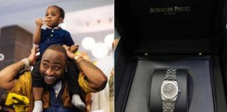 Nigerians React As Davido Buys Wrist Watch Worth N192 Million For His 2-Year-Old Son