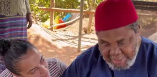 Pete Edochie teaching ‘oyinbo’ lady Igbo language