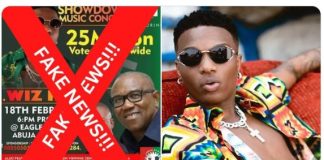 Wizkid Dissociates Self from Rumoured Peter Obi’s Concert