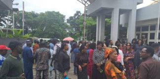 Watch Moment Dave Umahi Begs Civil Servants After Locking Them Out For Late Coming (Video)