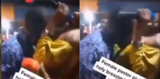 Video Of Female Pastor Giving Holy Br*astmilk To Male Members Surfaces Online (Watch)