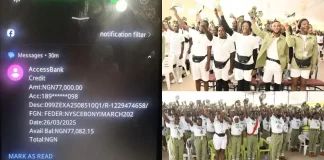 FG officially begins ₦77,000 NYSC allowance payment – evidence confirms