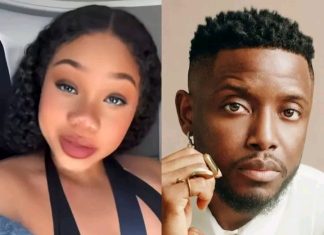 Revealed: Why Chike had a blistering affair with Sandra Split image showing a woman on the left taking a selfie, with wavy hair, bold makeup, and a black top; on the right, a man with a trimmed beard wearing a white shirt, multiple rings, and an earring, posing thoughtfully.